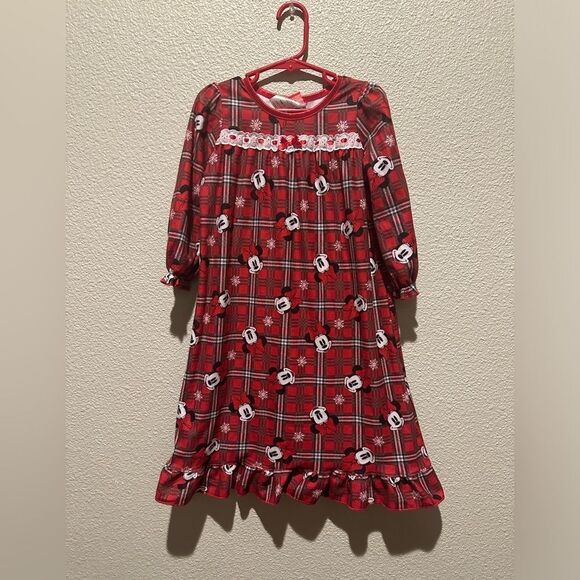 NWOT Disney Minnie Mouse Long  Christmas Nightgown Girl PJS Size 3T - Picture 1 of 10